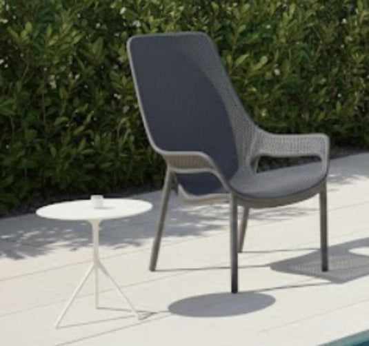 Silla Lounge Mayorca, Gris Oscuro, con espaldar y reposa brazos X2