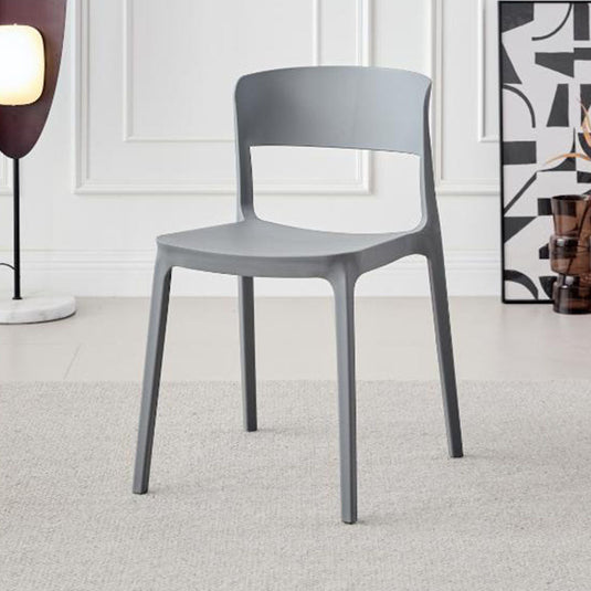 Silla Mónaco, Color Gris Oscuro, con Espaldar y Diseño Moderno