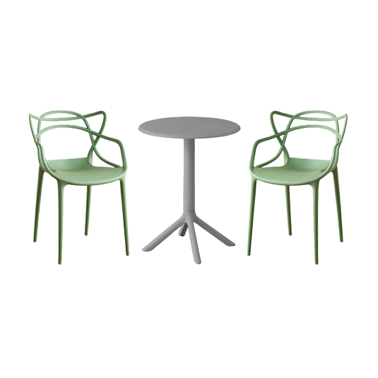 Combo Vivo, Incluye Mesa Redonda y 2 Sillas en Color Verde