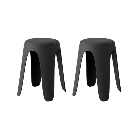 Set de 2 Butacos con Cojín Else, Color Negro, Diseño Moderno Incluye Cojín