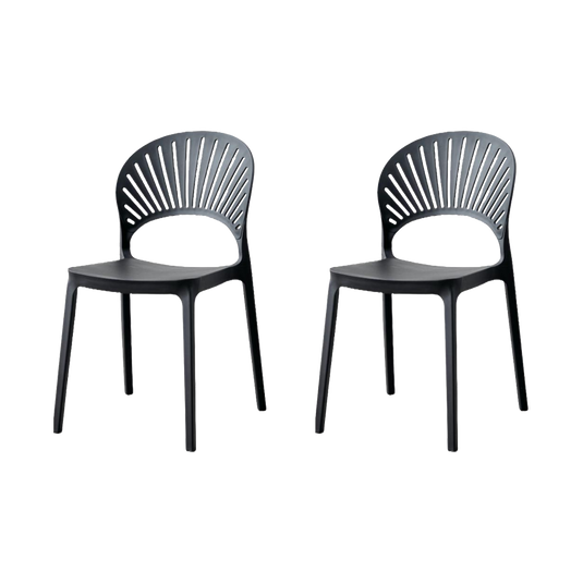 Set de 2 Sillas Paraíso, Color Negro, con Espaldar y Diseño Moderno