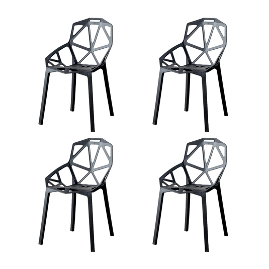 Silla Roxy, Color Negro, Con espaldar y diseño Moderno X4