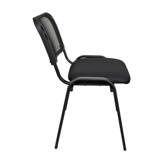 Silla Interlocutora, Negro, Con espaldar y diseño sencillo