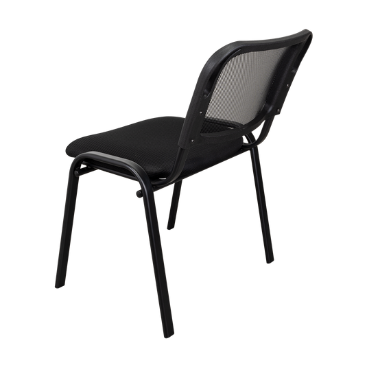 Silla Interlocutora, Negro, Con espaldar y diseño sencillo