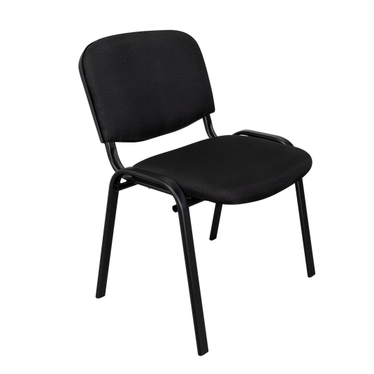 Set de 2 Sillas Interlocutora, Negro, con Espaldar y Diseño Sencillo
