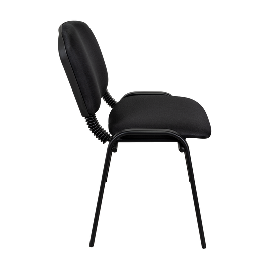 Set de 2 Sillas Interlocutora, Negro, con Espaldar y Diseño Sencillo sin Brazo