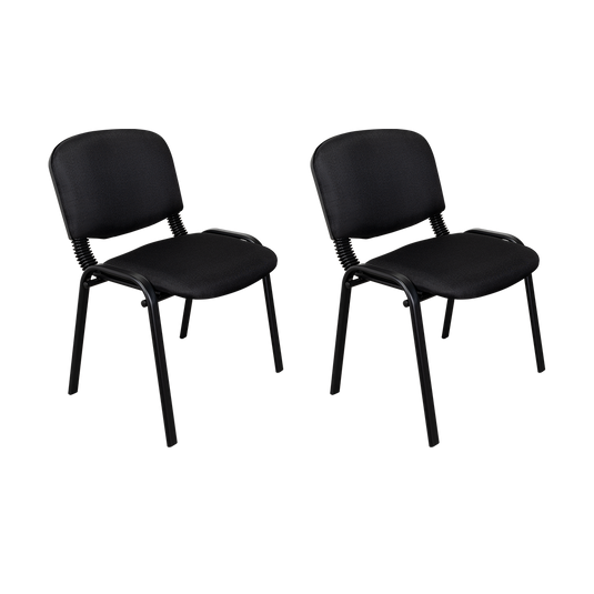 Set de 2 Sillas Interlocutora, Negro, con Espaldar y Diseño Sencillo sin Brazo