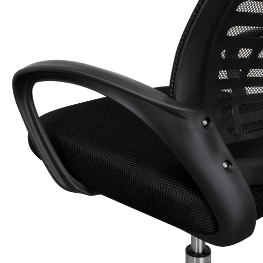 Silla de Escritorio Liz, Negro, cuenta con brazos y espaldar
