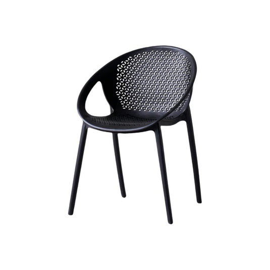 Set de 4 Sillas Selva con Brazos, Color Negro, con Espaldar