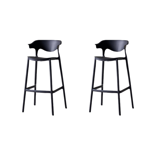 Set de 2 Sillas para Bar Elena, Color Negro, Diseño Moderno