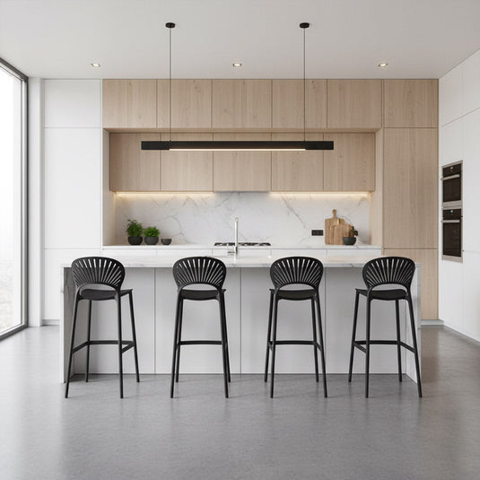 Silla para Bar Paraíso, Color Negro, Diseño Moderno