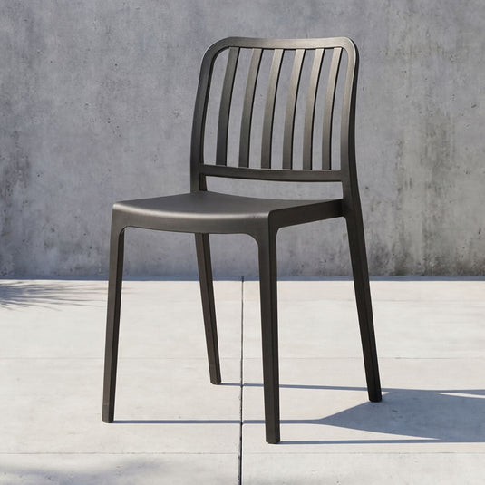 Silla Brooklyn, Negro, con Espaldar en Rayas y Diseño Minimalista
