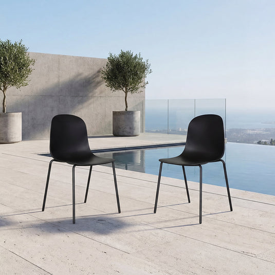 Set de 2 Sillas Aiara, Color Negro, Diseño Moderno