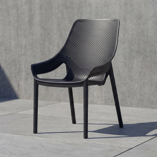 Silla Lounge Ibiza, Negro, con Espaldar y Reposa Brazos