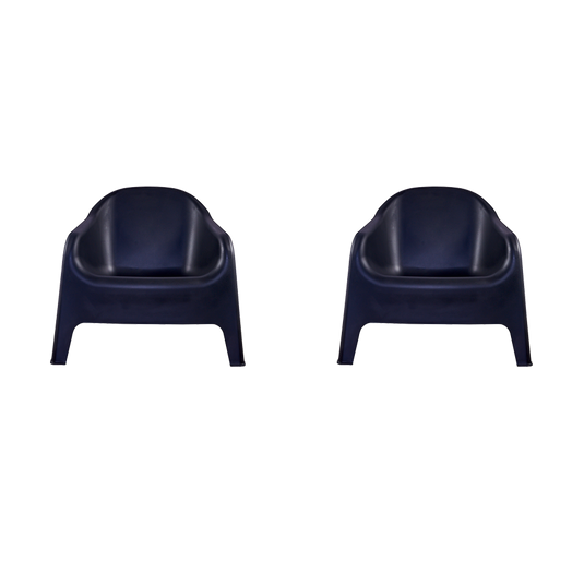 Silla Lounge Sun, Negro, cómoda para terraza o jardín X2
