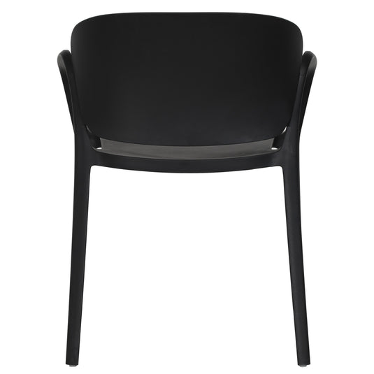 Silla con Brazos California, Negro, con Espaldar y Diseño Minimalista