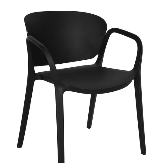 Set de 2 Sillas con Brazos California, Negro, con Espaldar y Diseño Minimalista