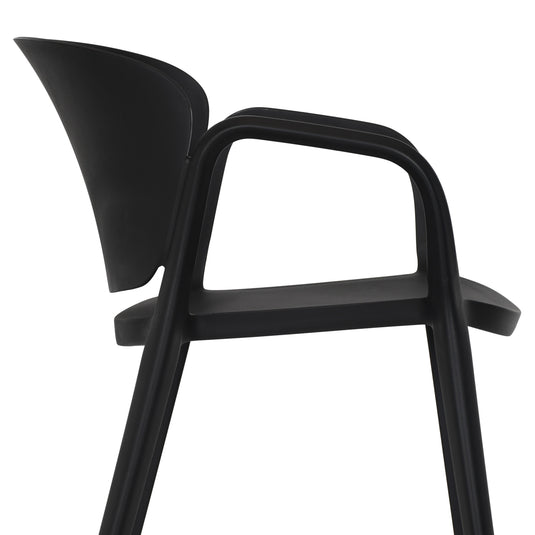 Set de 2 Sillas con Brazos California, Negro, con Espaldar y Diseño Minimalista