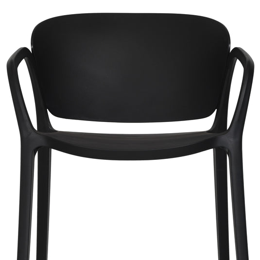 Silla con Brazos California, Negro, con Espaldar y Diseño Minimalista