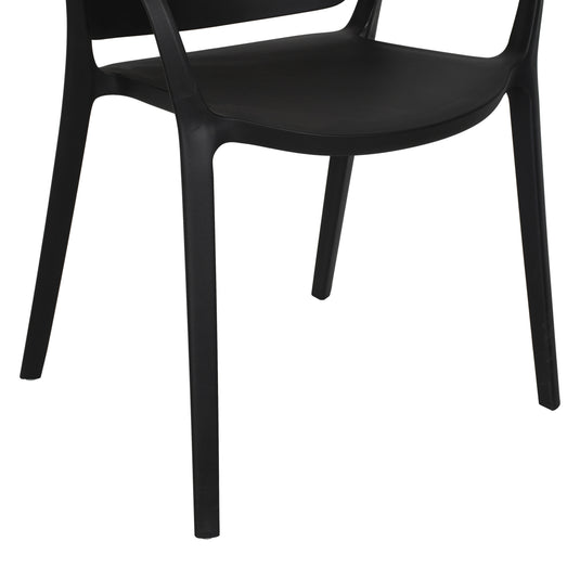 Set de 4 Sillas con Brazos California, Negro, con Espaldar y Diseño Minimalista