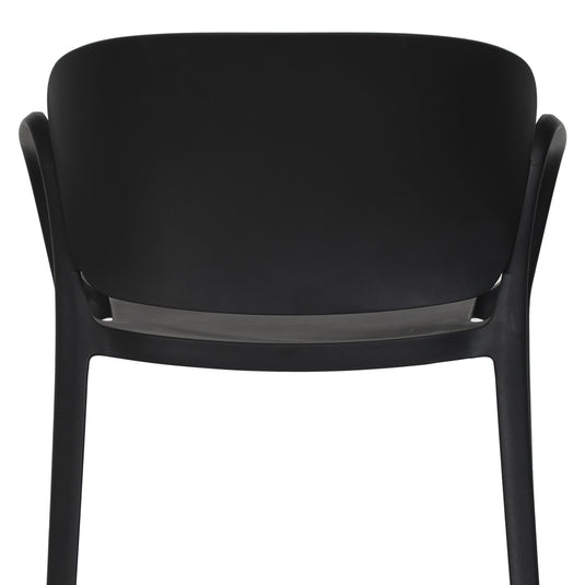 Set de 4 Sillas con Brazos California, Negro, con Espaldar y Diseño Minimalista