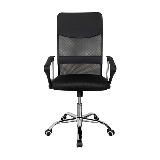 Silla Oficina X-50B, Negro, con Cómodo Espaldar y Rodachines