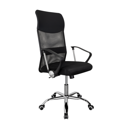 Silla Oficina X-50B, Negro, con Cómodo Espaldar y Rodachines