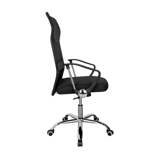 Silla Oficina X-50B, Negro, con Cómodo Espaldar y Rodachines