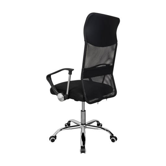 Silla Oficina X-50B, Negro, con Cómodo Espaldar y Rodachines