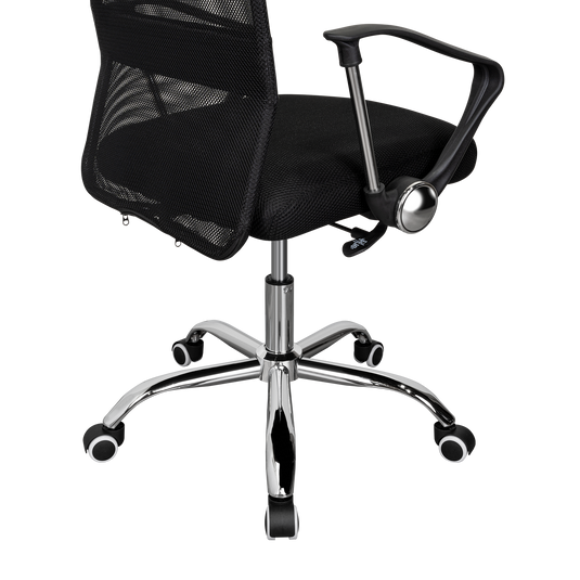 Silla Oficina X-50B, Negro, con Cómodo Espaldar y Rodachines