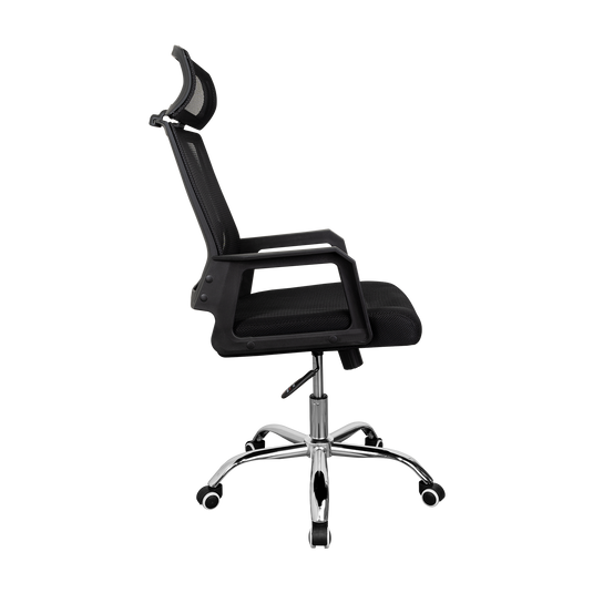 Silla Oficina X-57B, Wengue, con Cómodo Espaldar y Rodachines