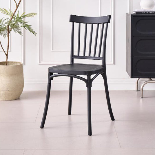 Silla Claus, Color Negro, con Espaldar y Diseño Minimalista