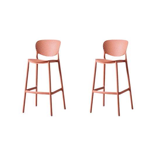 Set de 2 Sillas para Bar Río, Color Terracota, Diseño Moderno