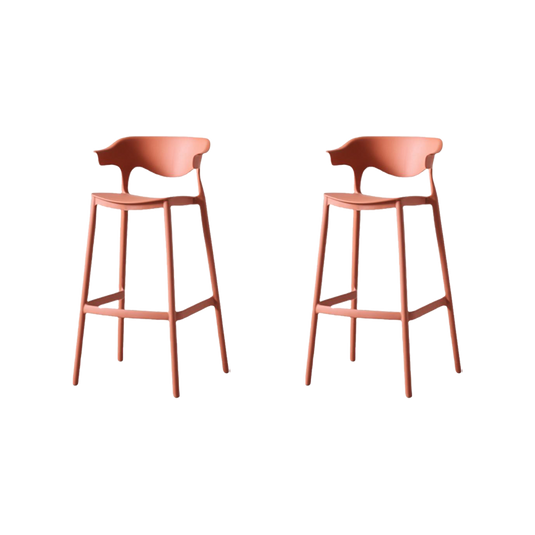 Set de 2 Sillas para Bar Elena, Color Terracota, Diseño Moderno