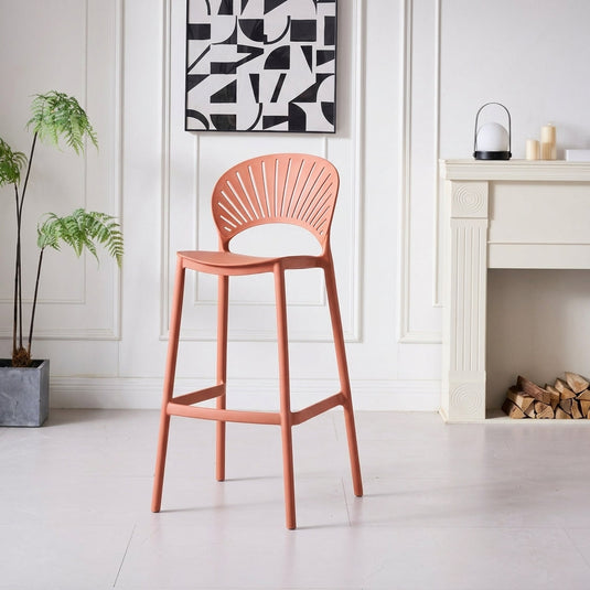 Silla para Bar Paraíso, Color Terracota, Diseño Moderno