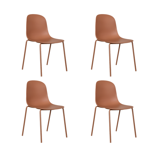 Set de 4 Sillas Aiara, Color Rojo, Diseño Moderno