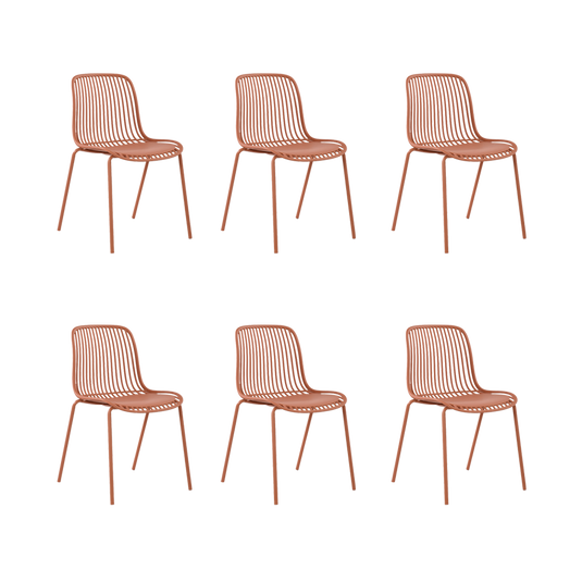 Silla Barcelona, Color Rojo, Con espaldar en líneas diseño moderno X6