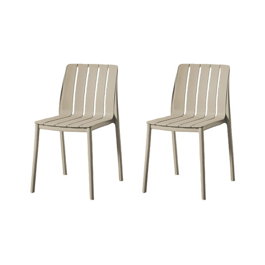 Set de 2 Sillas Alice, Taupe, con Espaldar y Diseño Minimalista
