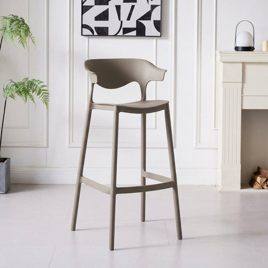 Silla para Bar Elena, Color Taupe, Diseño Moderno