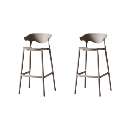 Silla para Bar Elena, Color Taupe, Diseño Moderno X2