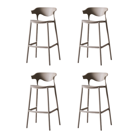 Set de 4 Sillas para Bar Elena, Color Taupe, Diseño Moderno