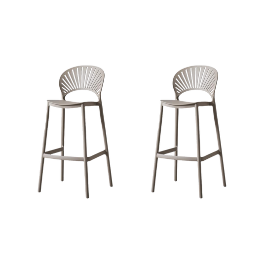 Set de 2 Sillas para Bar Paraíso, Color Taupe, Diseño Moderno