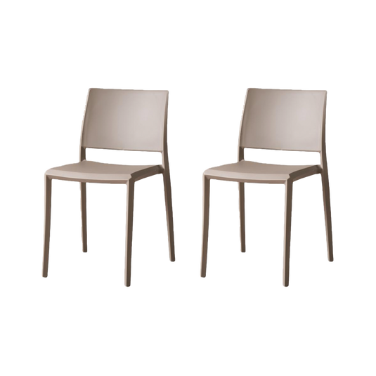 Silla Toledo, Color Taupe, Con espaldar liso y cuadrado, diseño moderno X2