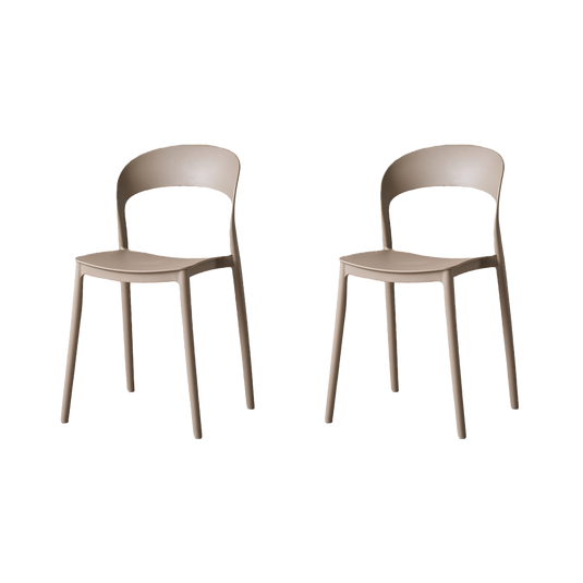 Set de 2 Sillas Patrick, Color Taupe, con Espaldar y Diseño Moderno