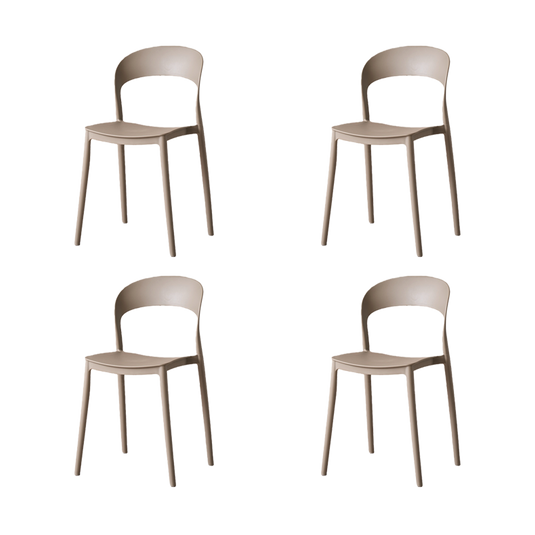 Set de 4 Sillas Patrick, Color Taupe, con Espaldar y Diseño Moderno