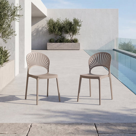 Set de 2 Sillas Paraíso, Color Taupe, con Espaldar y Diseño Moderno