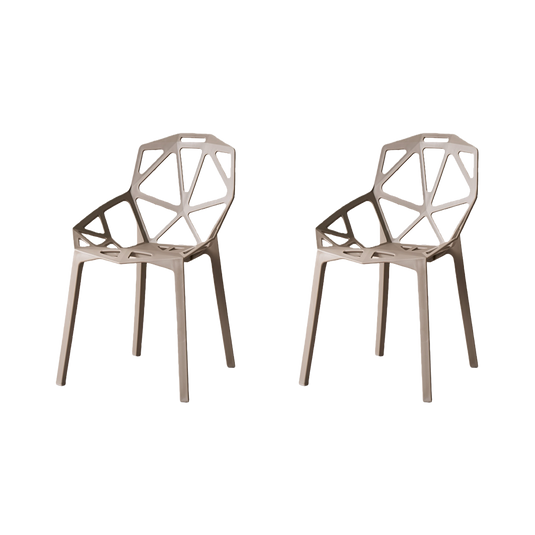 Set de 2 Sillas Roxy, Color Taupe, con Espaldar y Diseño Moderno
