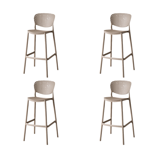 Silla para Bar Río, Color Taupe, Diseño Moderno X4