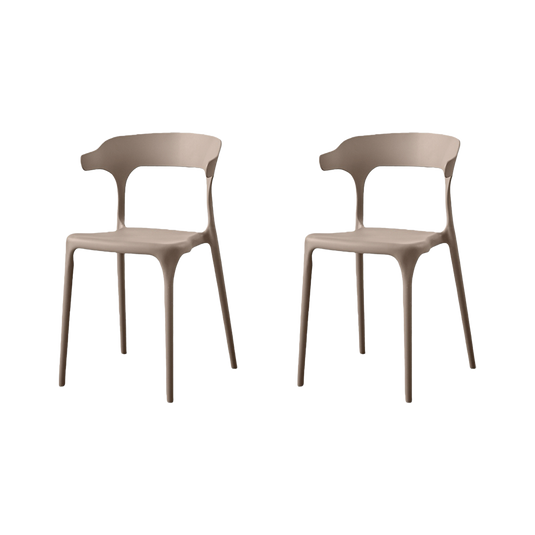 Set de 2 Sillas Elena, Color Taupe, Diseño Moderno