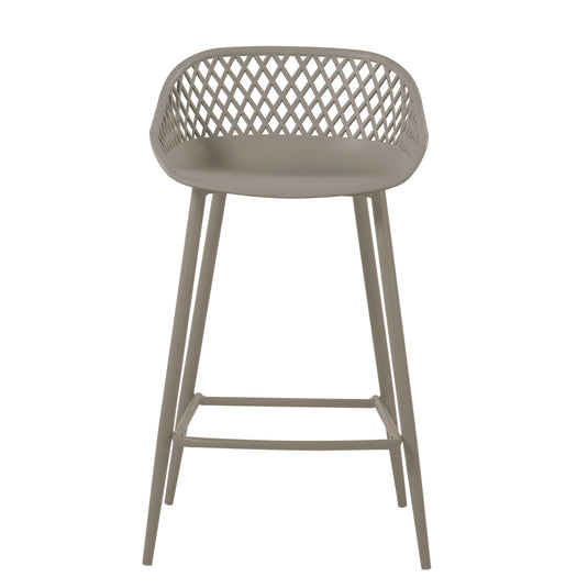Silla para Bar India, Color Taupe, con Estructura Metálica